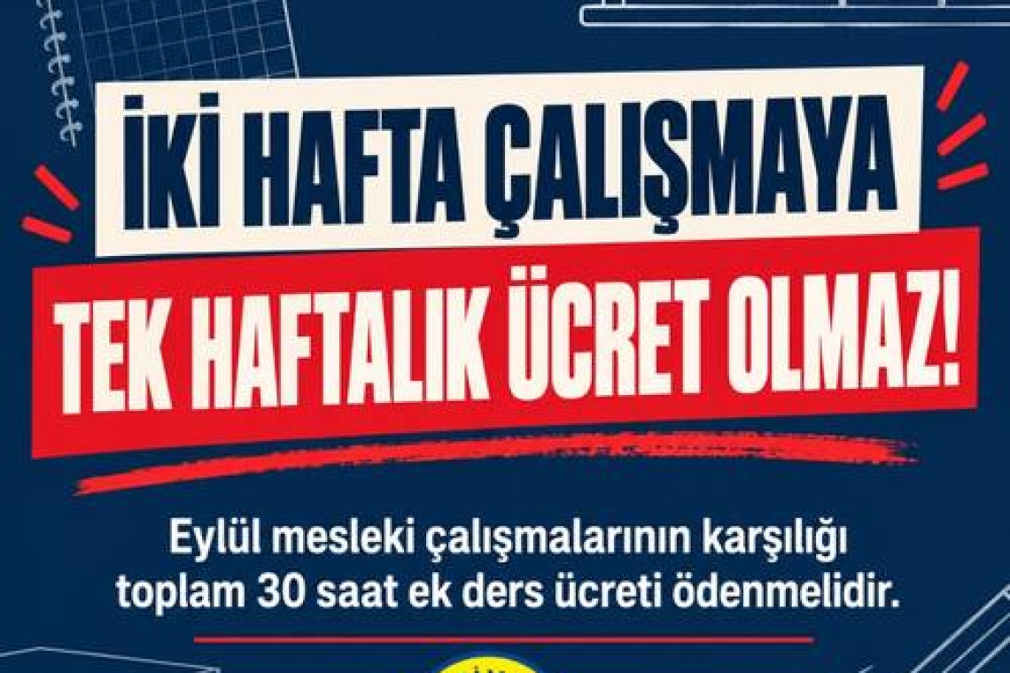 EĞİTİM SEN’DEN MEB’E EK DERS TEPKİSİ: “Ö-DE-YİN!”